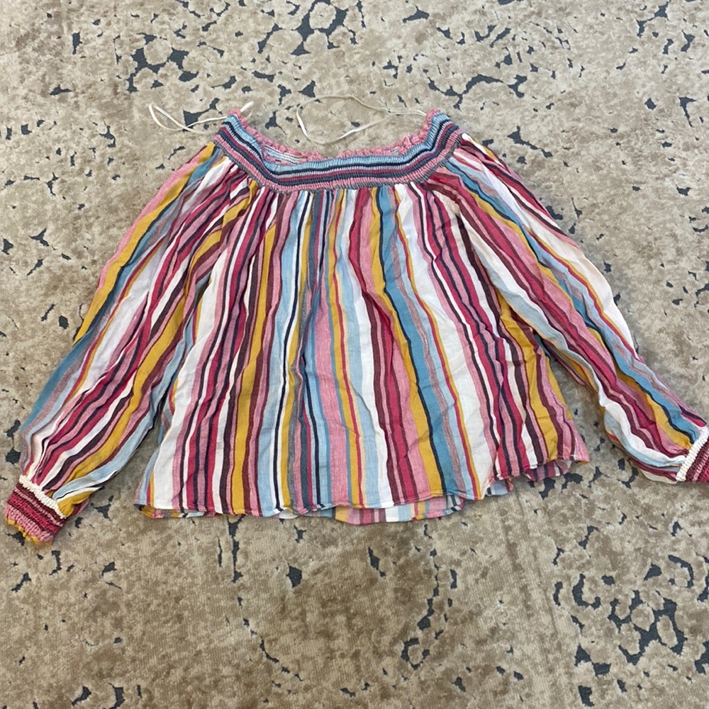Zara striped off the shoulder top.